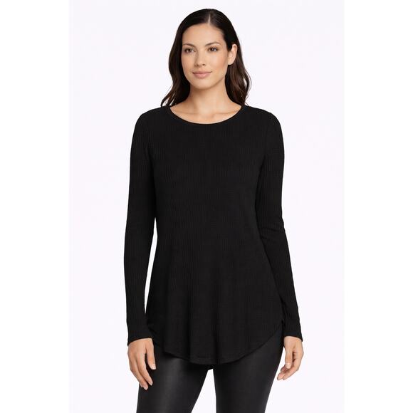 Chaser Tops - Chaser Waffle Knit Top Womens Small Black Long Sleeve NWT